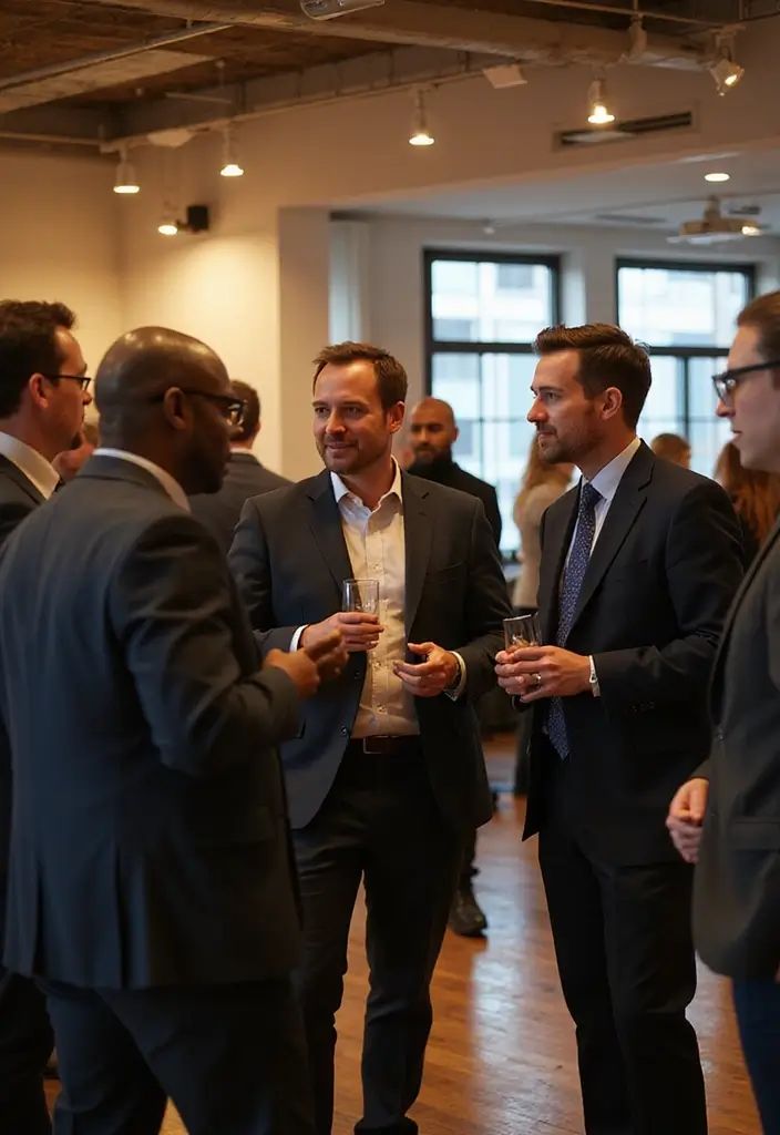 Guests networking at a business event