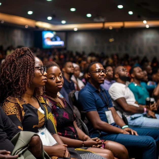 Attendees watching a presentation