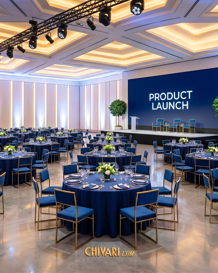 Room prepared for a product launch