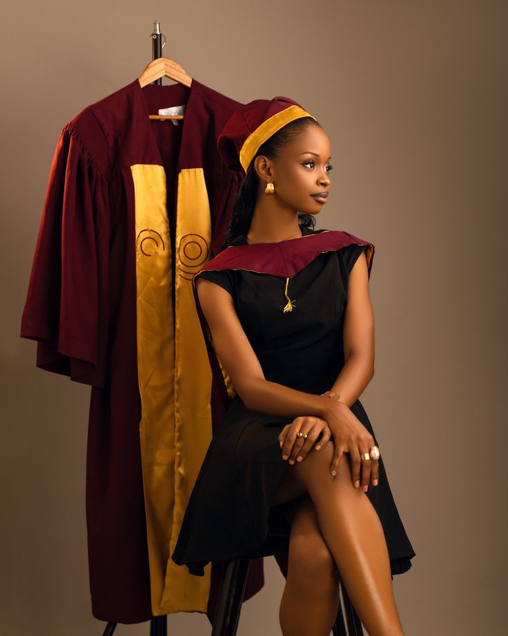 Graduate seated in academic dress